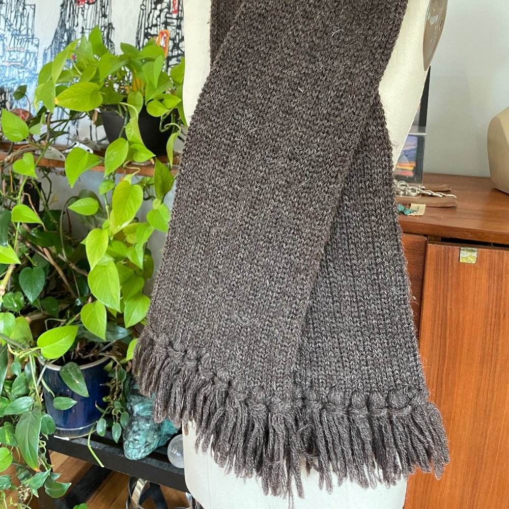 Black Sheep Scarf Natural Wool Brown